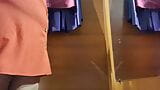 Milf con curvas en el probador del centro comercial probándose faldas snapshot 2