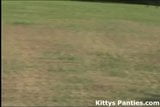 Innocent teen Kitty playing softball outdoors snapshot 2