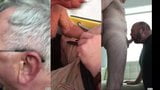 Homens maduros engolem cargas, mashup de vídeo vertical snapshot 4