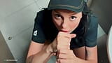 Risky public sex in a restroom. Fucked a McDonald's employee over spilled fanta! - Eva Soda snapshot 11