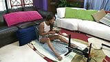 Beautiful ebony model Cali Sweet uses a fuck machine and vibrator for her pleasure snapshot 2