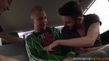 Amateur picked up twinks plow each other in moving vehicle snapshot 3