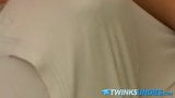 Twink Cristian cums in undies after jerking and showering snapshot 7