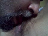 Licking wife's hairy pussy snapshot 2