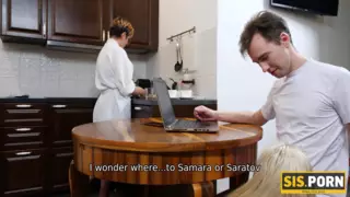 Sisporn. Das Abendessen endet für Typ und seine blonde ...