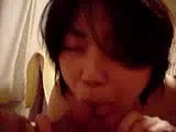 Cute Japanese MILF double blow job with passion snapshot 4