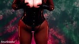 Seksowny model lateks z krzywym ciałem (Arya Grander) Gumowe erotyczne dokuczanie na gorąco snapshot 3