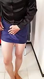 Crossdressing wearing secretary satin blouse and formal office skirt snapshot 5