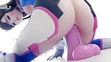 D.Va Riding Her Birth-Day Dildo snapshot 3