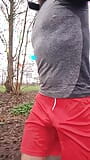 Jogging with cock ring makes slim guy horny. Pissing in public. Ruined orgasm with and 2  Let's piss off. snapshot 1