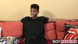 Black young man gives an interview and stimulates himself snapshot 11