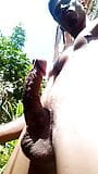 young black man cumming outdoors. snapshot 4