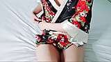 Naughty pussy masturbation by a sexy girl in kimono snapshot 4