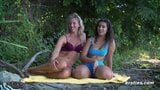 Luna and Lana Making Sweet Lesbian Love Outdoors snapshot 7