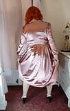 Redhead crossdresser Nottstvslut in vintage satin. snapshot 1