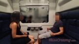 Hot Teacher jerks off and sucks a student's cock on a train until he cums in mouth. They risk getting caught – Public Se snapshot 2