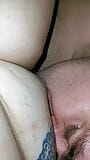 The bitch gets her sweet pussy licked until she cums, and her husband jerks off while the bitch is turned on by a good p snapshot 9