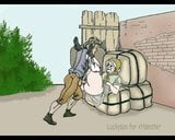 Guy fucks granny on the bales! Porn cartoon snapshot 2