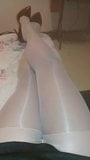 White shiny pantyhose snapshot 4