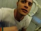 Boy sucking cock and eating cum in restroom snapshot 2