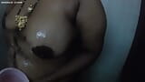 Tamil aunty bathing video. big boobs dancing while she soaping her body snapshot 2