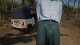 Pu_joy - uniforme magere mannen lul buitenshuis Tuktuk snapshot 1