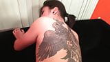 Tattooed Asian teen gets her muff creampied in POV snapshot 14