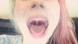 Hot Chick Showing Long Tongue, Uvula, Open Mouth Fetish snapshot 10