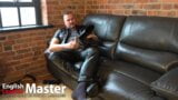 Leather dilf huffs, jerks and enjoys black formal socks – PREVIEW snapshot 5