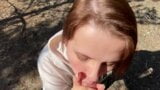 Blowjob in a pine forest snapshot 14