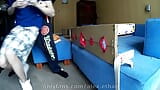 Sexy twink caught and got his legs put in stocks snapshot 20