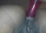 Black Girl Puts Red Dildo In Bootyhole snapshot 2