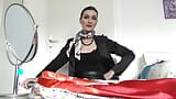 5 Beautiful New Satin Scarves Demonstration Worn as a Scarf snapshot 13