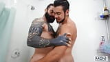 Nina Rox Sucks Dante Colle While She Gets Fucked By Muscular Markus Kage In The Shower - MEN snapshot 4