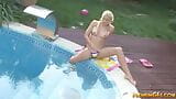 Young Kimmy masturbating by the pool snapshot 5