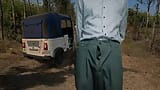 Pu_joy - uniforme magere mannen lul buitenshuis Tuktuk snapshot 10