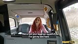 Fake taxi - mooie roodharige met lange zwarte leren laarzen hard en snel geneukt snapshot 8