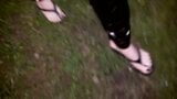 flip flops and latex leggings in public snapshot 9