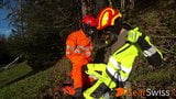 two workers play in High-Viz gear snapshot 4