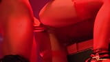 Gagica legată mângâie două pule tare și este futută într-un corset roșu snapshot 10