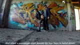 Une fille dessine des graffitis puis baise son copain avec un gode ceinture snapshot 5