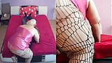 Spider net pantyhose facesitting by a SSBBW snapshot 2