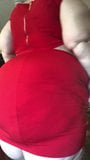 SSBBW Instagram Model In Small Red Dress snapshot 1