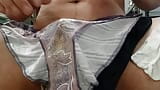 Close up of John Guest smoking and jacking the dick off with various used panties cumming on cousins black soen panty snapshot 3