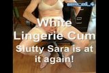 White Lingerie Cum snapshot 1