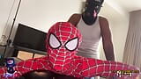 Big BLACK COCK Breeds Young Twink Spiderman takes cock! snapshot 12