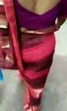 Sexy roze blouse Saree Indische Bhabhi snapshot 2