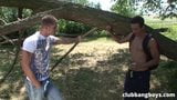 Incredibly HOT outdoor bareback fuck between two young guys snapshot 2