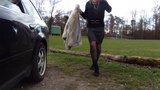 Old Tranny Masturbating in the Autum snapshot 2