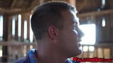 Hardcore anal threesome with handsome gay dudes at the farm snapshot 3